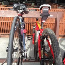 サイクリング自転車止めるスペース