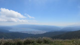 諏訪盆地と北アルプスを一望