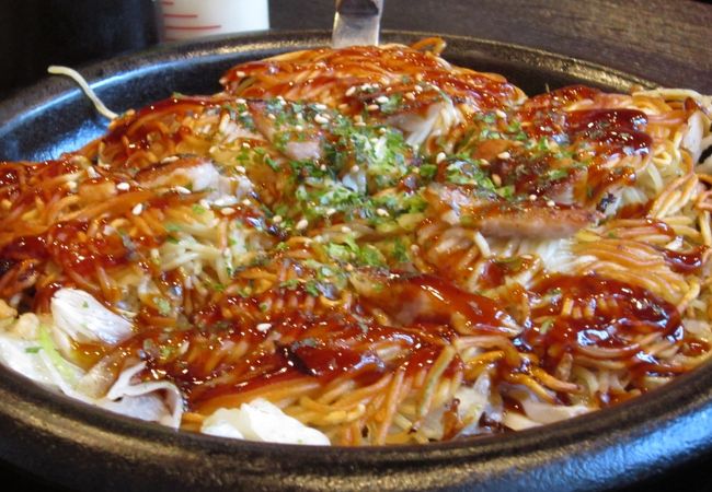 カリカリ麺のお好み焼を食べたかったらぜひ！