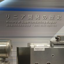 「リニア開発の歴史」が展示されています。