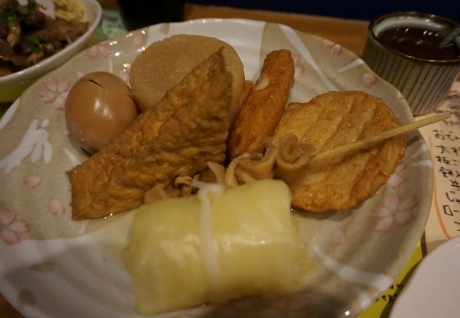 生姜醤油で食べる姫路おでんが食べられます