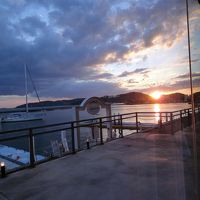 レストランから見る夕陽