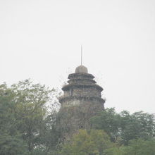 頂上には鑑真の塔が見える。