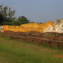 寝姿の釈迦像の背中の様子です。