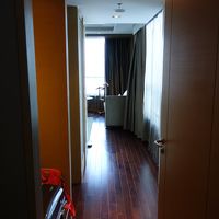 リビングベッドルーム間の廊下にスーツケースラック有（見える）