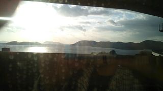 特急しおかぜから眺める瀬戸内海の夕日
