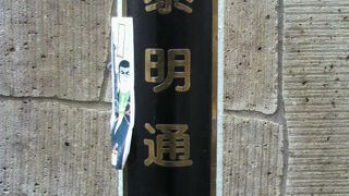 泰明通りは、歴史的建造物の泰明小学校の南側の通りです。