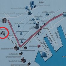 レムチャバン港周辺の絵地図です。駅が西側に載っています。