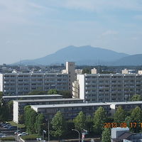 北側に望む筑波山