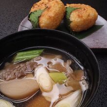 味噌焼きおにぎり＆山形風芋煮。その他名産料理多数で満足