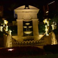 ライトアップされた噴水