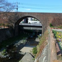 上流側右岸から眺める橋梁