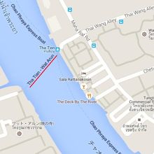 ワットアルンとターチアン(ワットボ―)を結ぶ渡し船の経路です