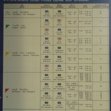 エクスプレスボートの時刻表です。夜は運行しません。残念です。