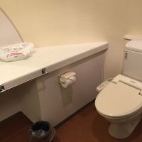 浴室の向かいにトイレがあります。洗面台も鏡が大きく便利でした