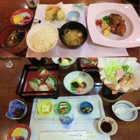 上下の写真で一回分の夕食です。すごい量ですね。