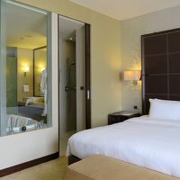 バスルームは、こんな大胆なガラス張りです 