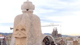 屋上からサグラダ・フｧミリアが遠望