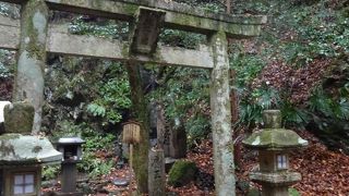 細い水が落ちちている。