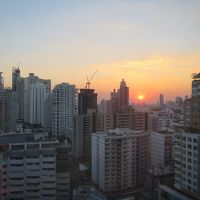 部屋からの夕日