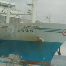 本部港で乗船時に撮影