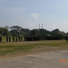 ラッパ隊、候補生隊も、順次、入場し、隊形を取りつつあります。