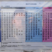 帰りのバスの時刻表