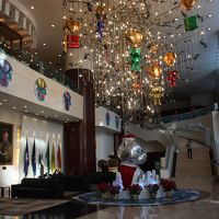 ロビーを望む。左奥に鉄扉