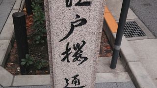 日本橋の桜並木の通り