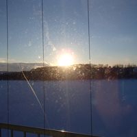 客室から網走湖を望む