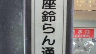 銀座すずらん通りは、銀座中央通りの１本西側の通りです。