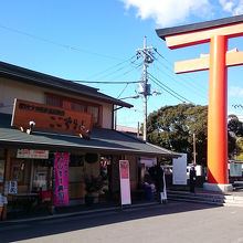 場所は大鳥居の下です