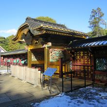 こちらは「拝殿」側からの「唐門」です