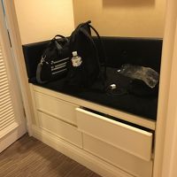 荷物置き場。奥の扉はクローゼットでセキュリティボックス等あり