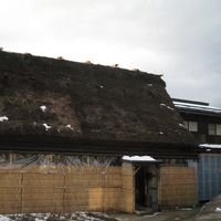 朝雪が降って屋根に少しだけ雪がありました。