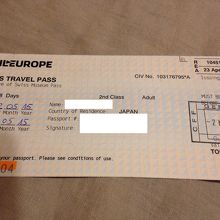 スイストラベルパス。バリデーションのスタンプを押してもらって
