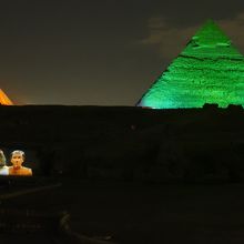 音と光のショー（スフィンクスゲストハウスの屋上からの眺め）