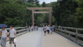 緑の中に立たずむシンプルなお社が神々しい