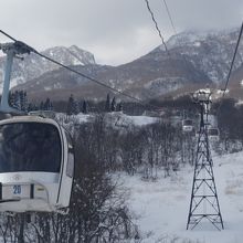 スカイケーブルのキャビンと妙高山