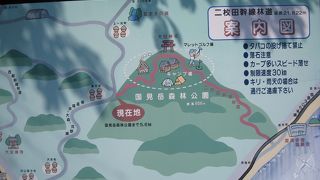 二車線の立派な山道あり