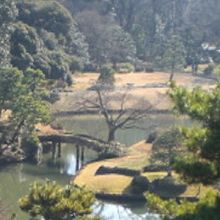 右側中央の中の島にかかる田鶴橋の向うに出汐湊が見えます。