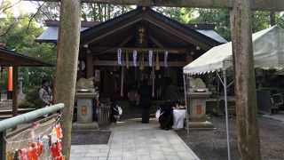 鳥居の途中で上ってください。