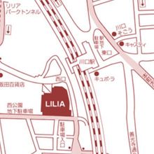 川口総合文化センターは、愛称リリカと呼ばれ、その地図です。