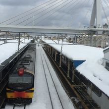 リゾートしらかみ号と青森駅