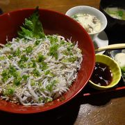 しらす丼と地ビール