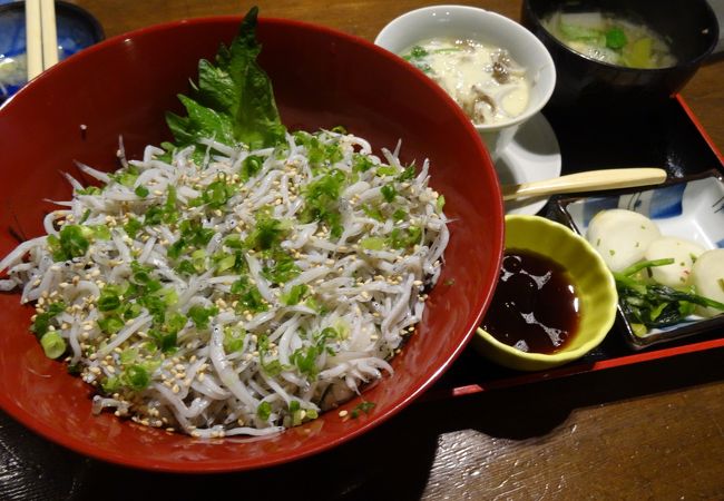 しらす丼と地ビール