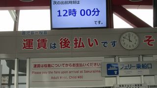 フェリーで桜島へ。