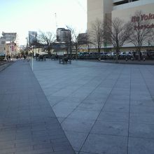 アリオ川口の前の公園広場です。右側がイトーヨーカドーです。