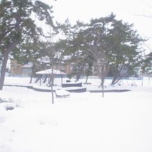 雪に埋もれた公園