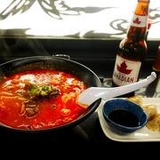 さむかったので，ホットラーメンは美味しかった　日本というより韓国風だ！